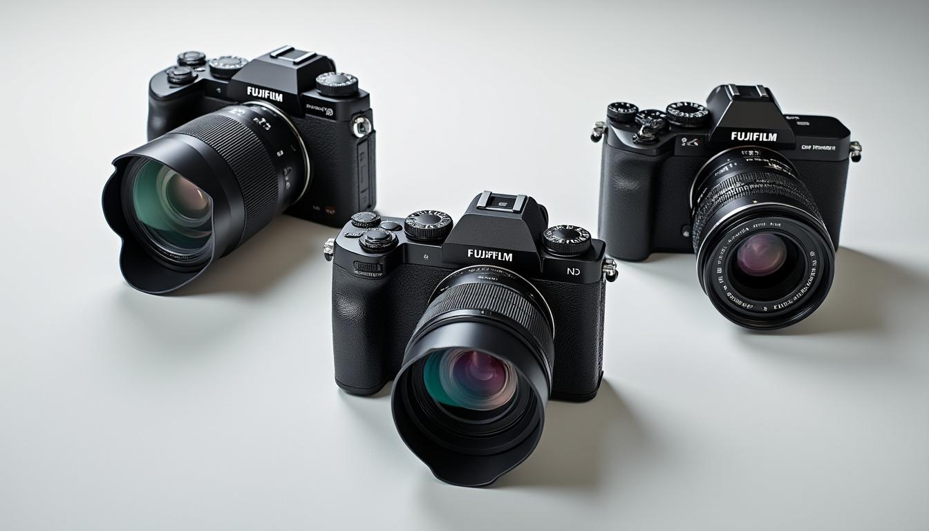 découvrez les nouvelles perspectives photographiques de fujifilm : l'innovation du demi-format avec la x-half, la puissance du grand format avec la gfx100rf, et l'élégance raffinée de la x-e5, alliant performance et design.
