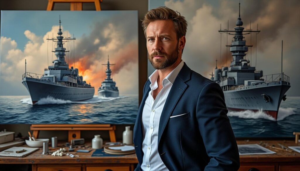 découvrez la passion d'ewan lebourdais, peintre officiel de la marine, pour les navires militaires à travers ses œuvres artistiques captivantes et son engagement unique.