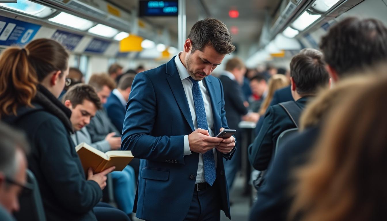 Un passager de la ligne H pris en flagrant délit de photographie clandestine d'une femme (vidéo 11 un passager de la ligne h surpris en train de prendre clandestinement en photo une femme. découvrez la vidéo choc de cet incident.