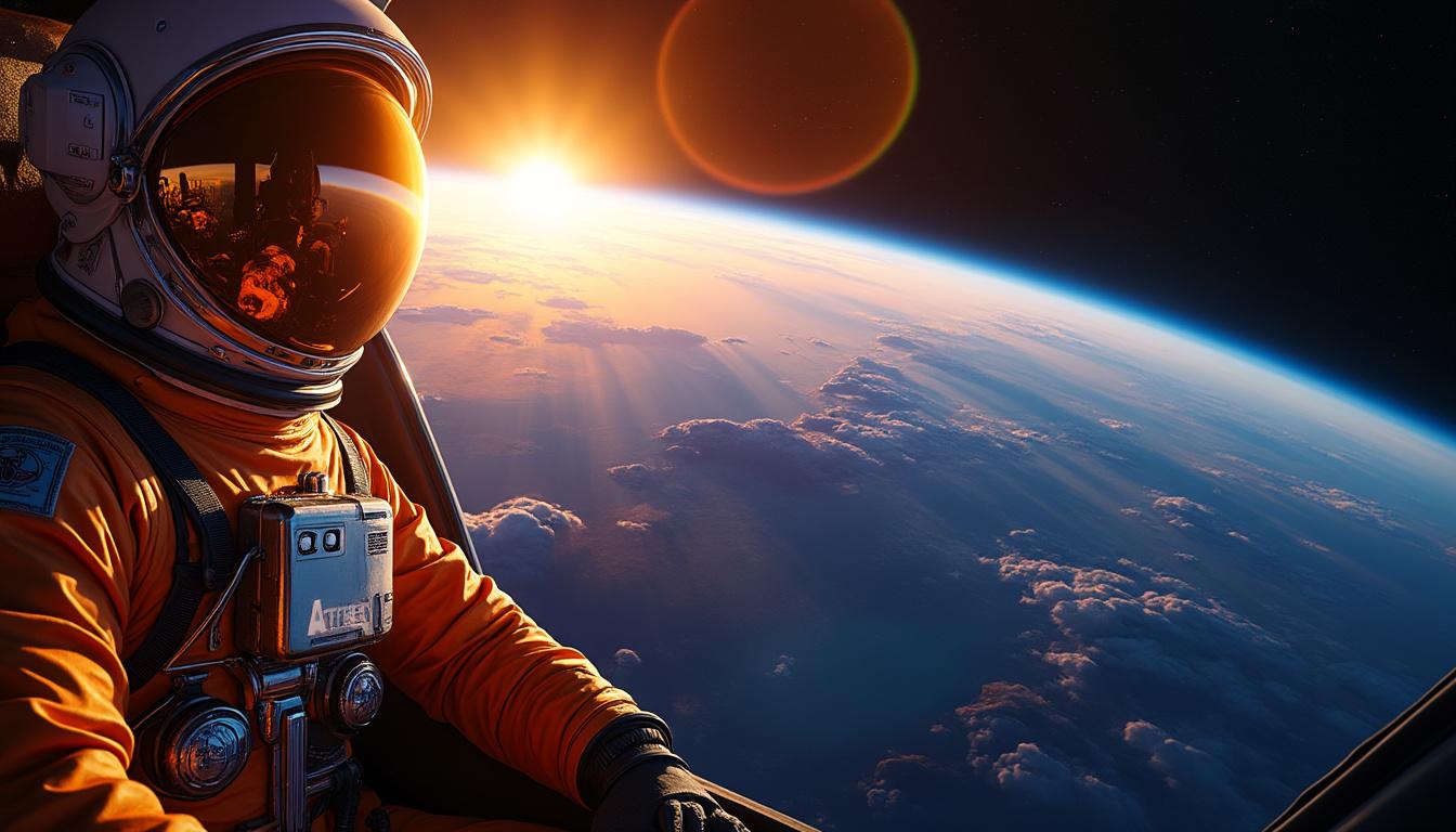 La NASA dévoile une magnifique photo du coucher de Terre alors que les astronautes d'Artémis rentrent sur Terre 1 la nasa publie une photo spectaculaire du coucher de terre capturée lors du retour des astronautes de la mission artémis, illustrant la beauté de notre planète depuis l'espace.