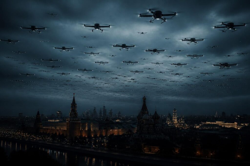 à la veille d'un sommet crucial, plus de 430 drones ukrainiens sont déployés en direction de moscou, intensifiant le conflit en ukraine et marquant une escalade significative dans la région.