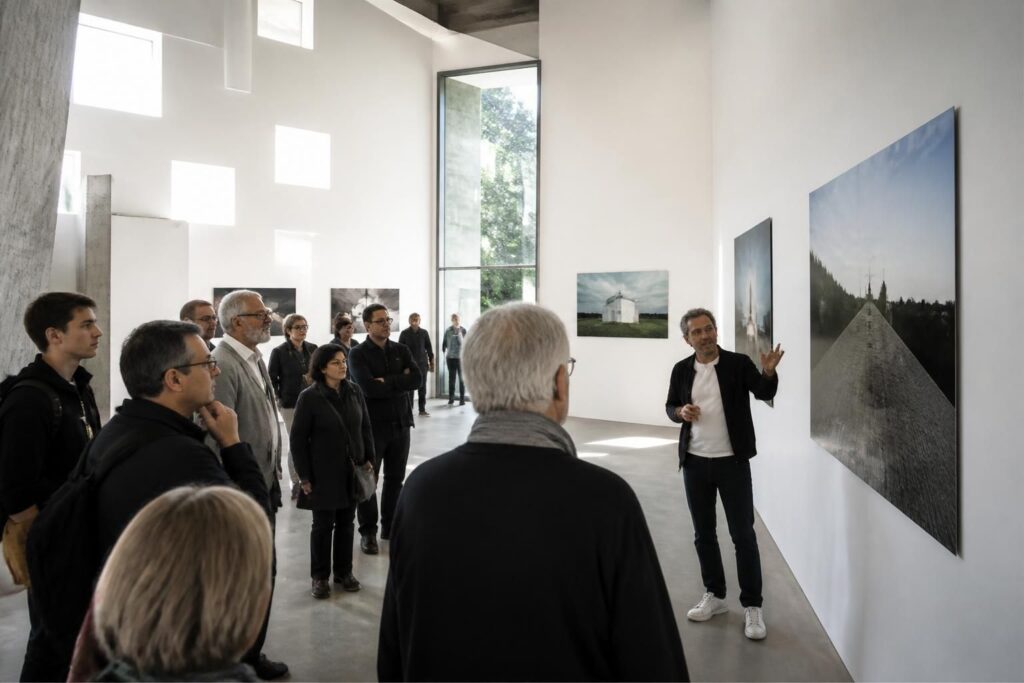 participez à une rencontre-conférence à ronchamp pour découvrir les œuvres photographiques de jean-charles ouvrard lors d'une exploration guidée unique mêlant art et histoire.
